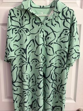 Men's Mint Green Floral Polo Shirt - Tropical Print